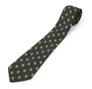 Corbata Masónica Negra al por Mayor con Bordado de Hoja de Acacia Dorada, Corbata de Lujo Personalizada - Product Image 2