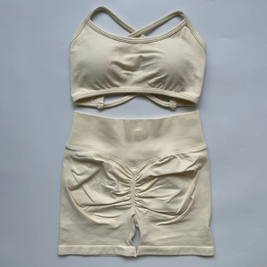 Conjunto de Top Corto sin Mangas y Pantalones Cortos hasta la Rodilla para Mujer, de Tejido Suave Transpirable con Cordón Ajustable, Corte Regular, Color Sólido - Product Image 4