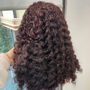 Cheveux vierges LINU vietnamiens Bac Ninh, qualité supérieure, boucles rapides, couleur bordeaux, tissage de cheveux à double trame faite à la machine - Product Image 2