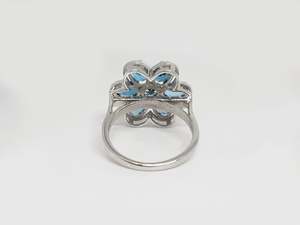 Swiss And London Blue Topaz Flower <b>Ring</b> 925 Sterling Silver Natural Gemstone November Birthstone Jewelry Gift For Women - Product Image 2