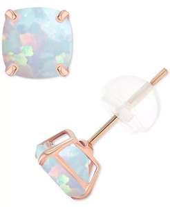 Orecchini opale coltivati in laboratorio (3/4 ct. T. w.) in argento Sterling | Macacy's - Product Image 3