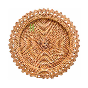 High Quality Handmade Natural Rattan Round Placemat Rattan Charger <b>Plates</b> Decor for Enhancing Dining Experience Best Wholesale - Product Image 1