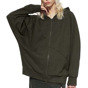 Sudadera con Capucha Personalizada con Logotipo, Material de Algodón, Diseño de Manga Murciélago, Cálida, Resistente al Viento, Moderna, con Cierre y Hombros Caídos para Hombre - Product Image 1