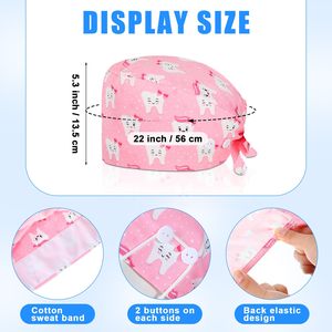 Eco-Friendly Breathable Cotton Surgical Caps Scrub Hats Unisex Quick Dry Custom Logo for Hospitals Pet Hospitals Dentist Nurses - Product Image 2