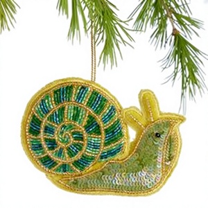 Ornement d'escargot perlé unique fait main, décoration de Noël pour arbre de Noël - Product Image 4
