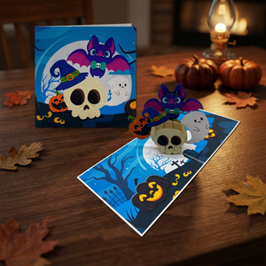 Custom Printed Halloween <b>Pop</b> <b>Up</b> <b>Card</b> 3D Paper Craft Foldable Greeting <b>Card</b> Party Decoration - Product Image 6