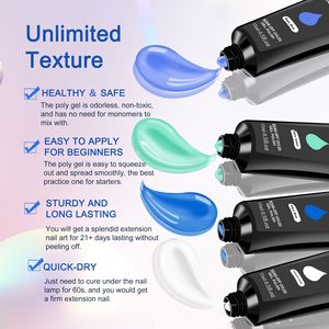"Beginner's UV Gel Nail Kit (6PCS) with 15ml UV Gel Slip Solution Top Base Coat & <b>Builder</b> Nails Art Tools" - Product Image 4