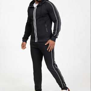 Ensemble de survêtement pour homme à capuche et fermeture éclair intégrale, en coton doux, deux pièces, hiver, décontracté, streetwear, respirant - Product Image 2