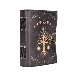 Cuaderno de Cuero Vintage con Impresión UV, Diario, Cuaderno de Bocetos, Árbol de la Vida Brillante con Papel Antiguo, Diario Secreto, Cosido con Hilo - Product Image 1
