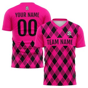 Custom Sublimated Soccer Jersey Black Purple Yellow Pattern Crew <b>Neck</b> Short Sleeve Moisture Wicking Unisex Adult Athletic Wear - Product Image 2