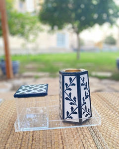 Royal Essence Luxury Bone Inlay arylic Charcoal Burner Artístico Hecho a mano Bakhoor Holder para el hogar y las colecciones de regalos de Ramadán - Product Image 6