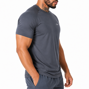 T-shirts de sport pour hommes OEM 100% coton extensible, confortables, légers, à séchage rapide, écologiques, pour l'entraînement et le fitness - Product Image 3