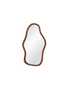 Espejo Decorativo de Pared con Marco de Madera Irregular Moderno de Alta Calidad, Superficie de Vidrio, Diseño Minimalista Moderno para Sala de Estar - Product Image 2