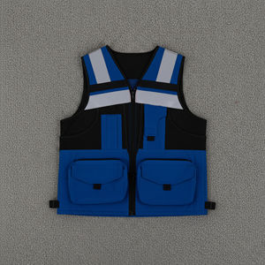 Chaleco de Seguridad Reflectante Naranja de Alta Visibilidad ANSI Clase 2, Transpirable e Impermeable, con Luces LED Intermitentes, Bolsillos Prácticos, Personalizado para Hombre - Product Image 6