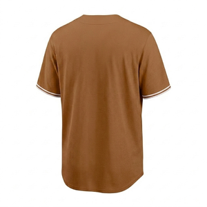 light <b>brown</b> Custom Sublimated Baseball Jersey quick dry Men sportswear Breathable Athletic fit v neck short sleeve button up - Product Image 2