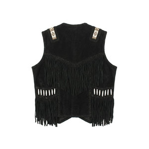 Solid Trader Deluxe <b>Suede</b> Fringe Leather <b>Jacket</b> <b>Men's</b> Winter Zipper Closure Western Tassel Fashion High Elasticity Soft Texture - Product Image 5