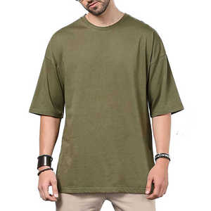 Camiseta Extra Grande para Hombre, 100% Algodón, Cuello Redondo, Manga Corta, Lisa, Transpirable, Tejida, Estilo Casual Urbano - Product Image 2