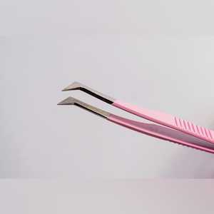 Pinzas de Extensión de Pestañas de Acero Inoxidable con Punta de Fibra de Alta Precisión y Logotipo Personalizado, 90 Grados, para Artistas de Pestañas - Product Image 3