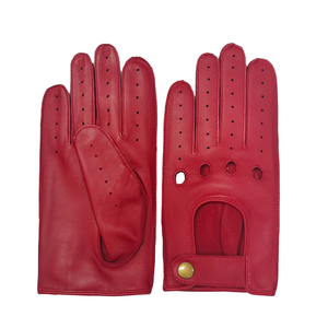 Gants en cuir de mouton véritable, confortables, doux et respirants, pour la conduite et la course - Couleur rouge, hiver, extérieur - Vente flash - Product Image 2