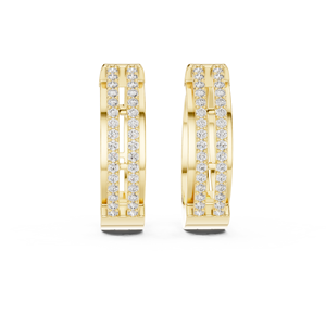 Pendientes de Aro Bali con Circonitas, Chapados en Oro de 18K y Plata de Ley 925, Joyería de Lujo para Mujer - Product Image 2