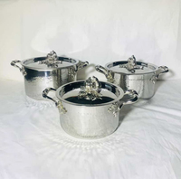 Ensemble de casseroles et poêles de luxe en acier inoxydable martelé à la main, doré, avec couvercles, compatible four, lave-vaisselle et micro-ondes, plus de 20 pièces, ensemble personnalisé