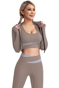 Ensemble de vêtements de yoga pour femmes, 5 pièces, sans couture, haute élasticité, séchage rapide, pour la course à pied, le sport, la gym, la remise en forme - Product Image 3
