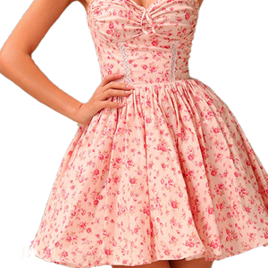 Vestido Mini de Satén con Estampado Floral y Cuello Halter para Mujer, Verano 2026, Hecho a Medida, Sin Mangas, Casual, Venta al Por Mayor, OEM, ODM - Product Image 5