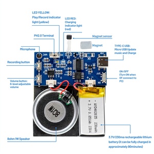 Nam Châm Cảm Biến Mic Ghi Âm Thanh Module Với Loa <span class=keywords><strong>DIY</strong></span> Acoustic Thành Phần Cho Âm Thanh Hộp Quà Tặng - Product Image 2