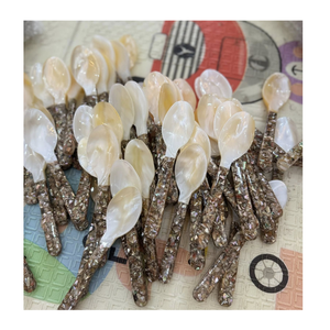 Cuillère en nacre écologique faite à la main, couverts en coquillage naturel pour la maison, la cuisine, le service de desserts, les restaurants et les hôtels - Product Image 1