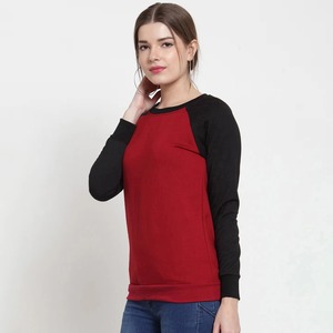 <b>Women</b> Streetwear Sweatshirts Oversized Hoodie Custom Print OEM Wholesale Bulk Winter Collection <b>Women</b> <b>Red</b> Black Raglan Sleeve - Product Image 4