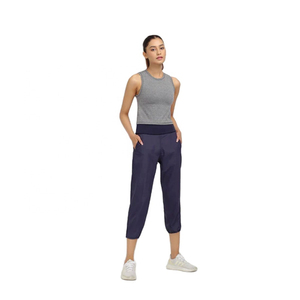 Custom Summer Sweatwear Crew Neck Sleeveless Good Quality Women Yoga <b>White</b> Cotton Canvas Hip Hop Short Quick - Product Image 5