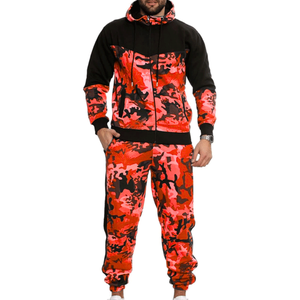 Custom Made Winter Streetwear Gray <b>Camouflage</b> Zipper Tracksuit 100% Cotton Polyester Fleece Camo Design Unisex Zip Up Tracksuits - Product Image 6