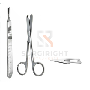 Ciseaux à suture de 4,5 pouces de qualité supérieure, manche de scalpel, lames chirurgicales, ensemble d'instruments médicaux certifiés CE, classe II chirurgicale - Product Image 5