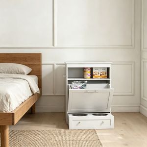 Stylish Stainless Steel Pet <b>Feeder</b> Station Storage Cabinet Portable Automatic <b>Cat</b> Food Container with Elevated Feature - Product Image 1