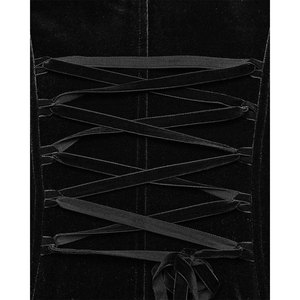 Precioso Abrigo Largo Gótico con Capucha y Apliques de Encaje para Mujer, Terciopelo Negro, Venta al por Mayor de Fábrica 2026 - Product Image 5