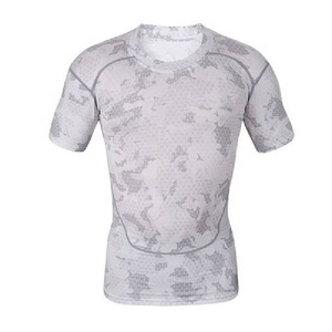เสื้อคอมเพรสชั่นลายตัวอักษรสำหรับผู้ชาย ขายส่ง ป้องกันการเกิดขุย - Product Image 1