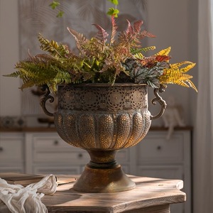 Modern Bronze Handmade Tabletop Vase <b>Red</b> <b>Bow</b> Pink Peonies White Orchids Decorative Flower Arrangement for Housewarming - Product Image 3
