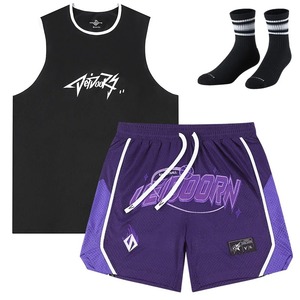 ชุดบาสเก็ตบอลสไตล์ใหม่ล่าสุด ดีไซน์ใหม่ ชุดบาสเก็ตบอลแบบไม่มีแขนเสื้อ - Product Image 2