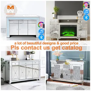 Factory Directly Sell Competitive Modern Mirrored Glass Chest Of Drawers With Wood Line