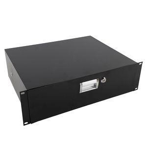 Armadio per Attrezzature DJ Personalizzabile 19'' 3U Nero con Cassetti e Chiavi in Acciaio, Disponibile in Magazzino - Product Image 1