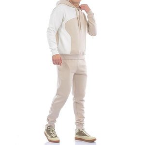 Men Color Blocking Hooded Tracksuit <b>Set</b> Full Sleeve Breathable Cotton Casual Autumn Wear Regular Fit With Side Pockets - Product Image 4