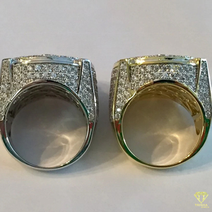 Premium Moissanite <b>Mens</b> <b>Ring</b> With Circular Stone Setting Geometric Center And Bold Statement Style - Product Image 4