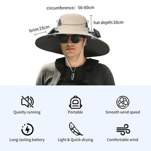2025 nuovo cappello con ventilatore solare a doppia potenza protezione solare cappello da pesca all'aperto con ventilatore ad energia solare - Product Image 2