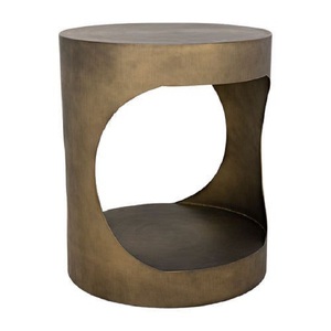 Tabouret en aluminium antique de haute qualité, mobilier de qualité supérieure, tabouret en métal, assise finition dorée, ottoman en laiton - Product Image 2
