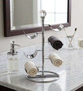 stacked <b>towel</b> rack stackable <b>towel</b> organizer tiered <b>towel</b> storage tiered bathroom organizer multi functional <b>towel</b> rack - Product Image 2