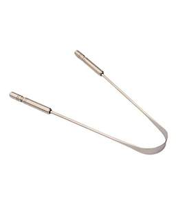 Raspador de Lengua en Forma de U de Acero Inoxidable, Mango Antideslizante con Dientes Redondos, Superficie de Raspado en Arco Circular, Cepillo de Dientes con Superficie Lisa - Product Image 3