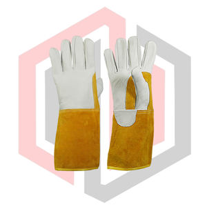 Gants de soudage TIG renforcés en cuir de chèvre, gants de travail robustes et durables, résistants aux déchirures, anti-coupures, anti-chaleur, anti-statiques, ignifuges - Product Image 1