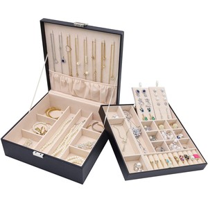 Handcrafted White Leather Jewelry <b>Box</b> with Mirror - Wholesale <b>Storage</b> Organizer - Product Image 2