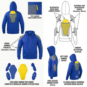 2026 Mens Kevlar Motorcycle Hoodie Heated Winter Riding <b>Jacket</b> Cotton Plaid Fleece OEM Wholesale Protective Gear - Product Image 5
