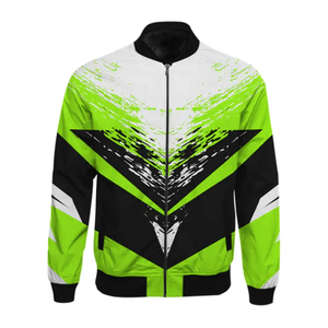 Blouson Bomber Homme Imprimé Géométrique Jaune Noir Blanc Coupe-Vent Fermeture Éclair Style Décontracté Automne Coupe Classique Polyester Satiné - Product Image 6